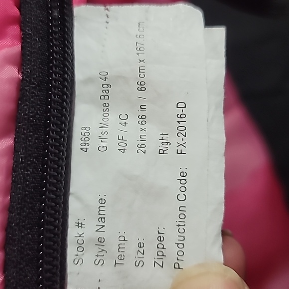 WENZEL Pink Moose Girls 40 Degree Sleeping Bag - Picture 4 of 12